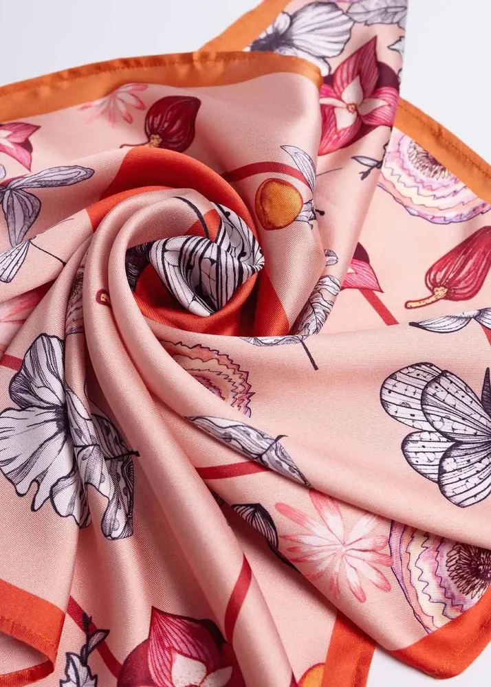 Scarves - Satin scarf, French creation and printing - KOUNTHEA RETH