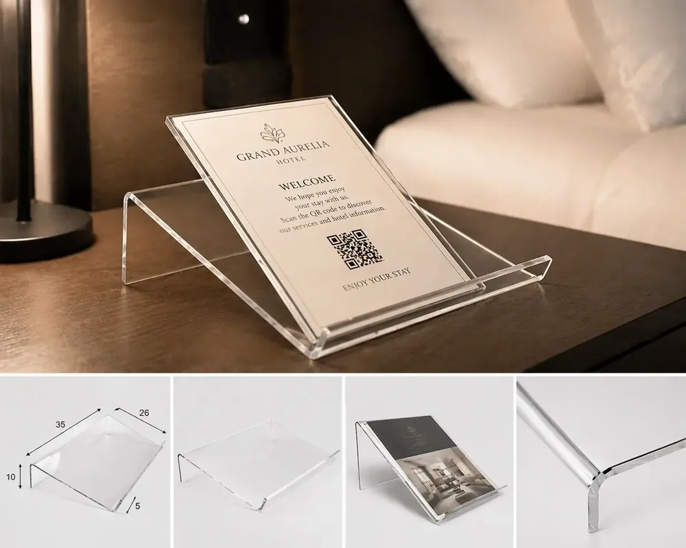 Objets personnalisables - Lutrin de table en plexiglass transparent - DEBORACARLUCCI