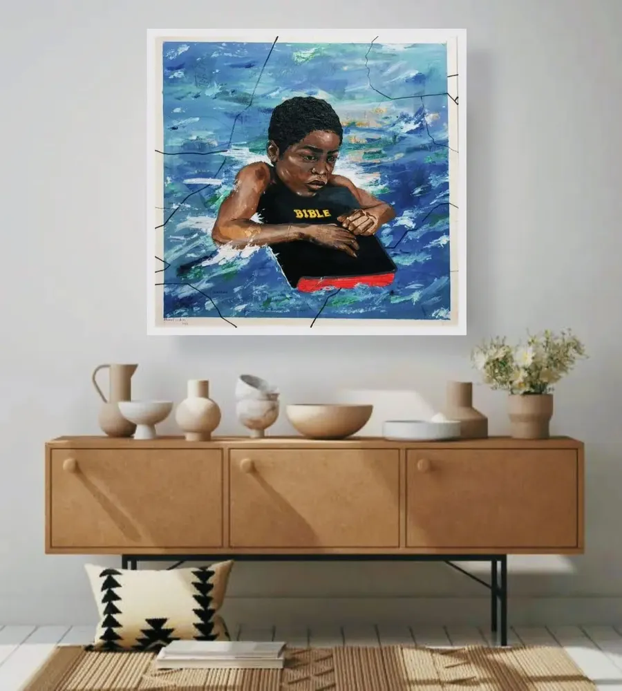 Paintings - Anchored by Faith, Divided by borders - A KHOMOTSO ART