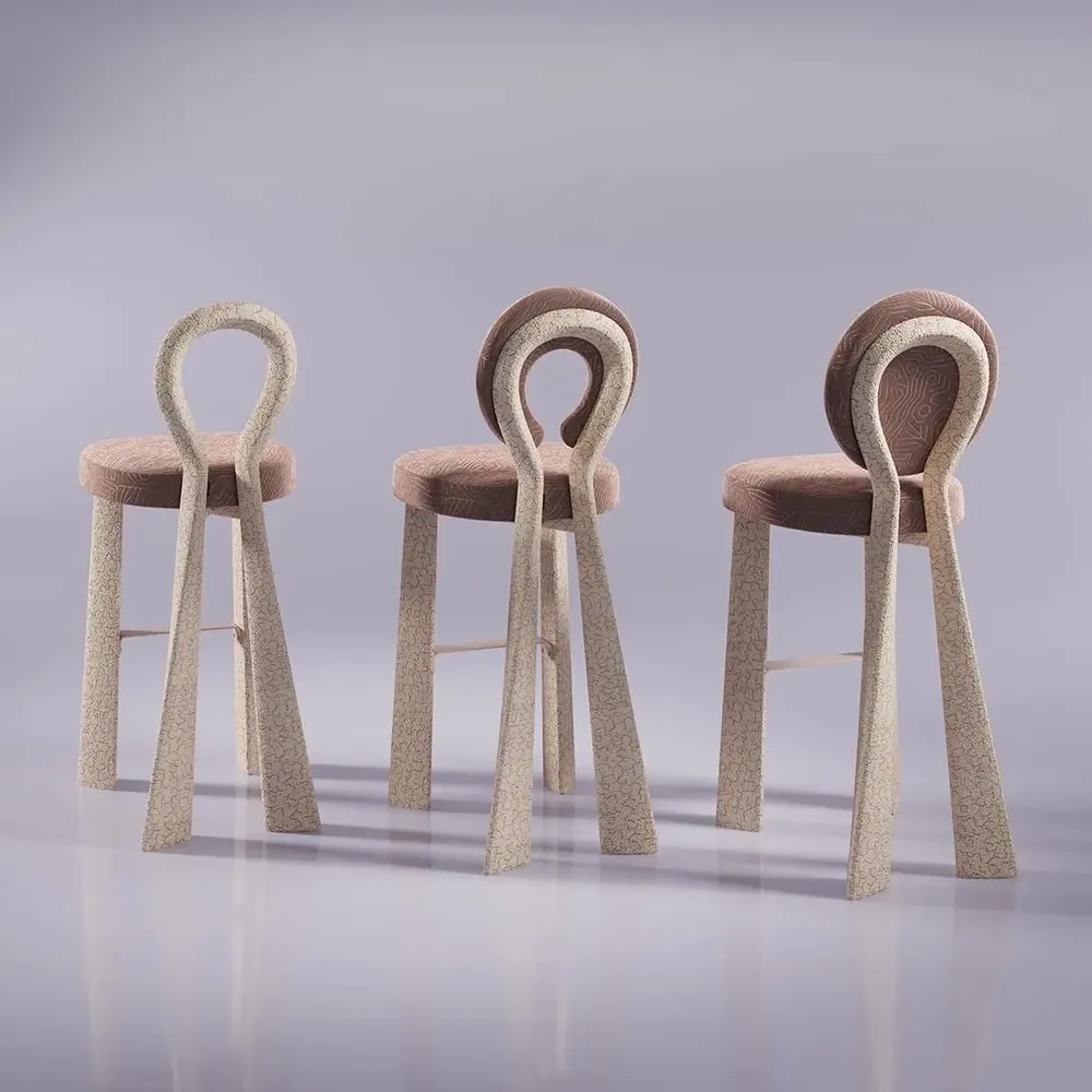 Chaises - Chaise de bar Mary avec pieds en bois ou laqués par Ottiu - OTTIU