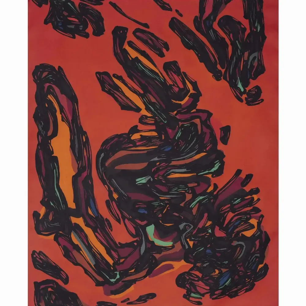 Pièces uniques - Bouncing Flames Toile en soie | 60x73 cm - ELCIELA