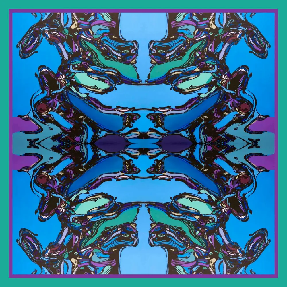 Foulards et écharpes - Blue Spin Scarf | 90x90 cm - ELCIELA