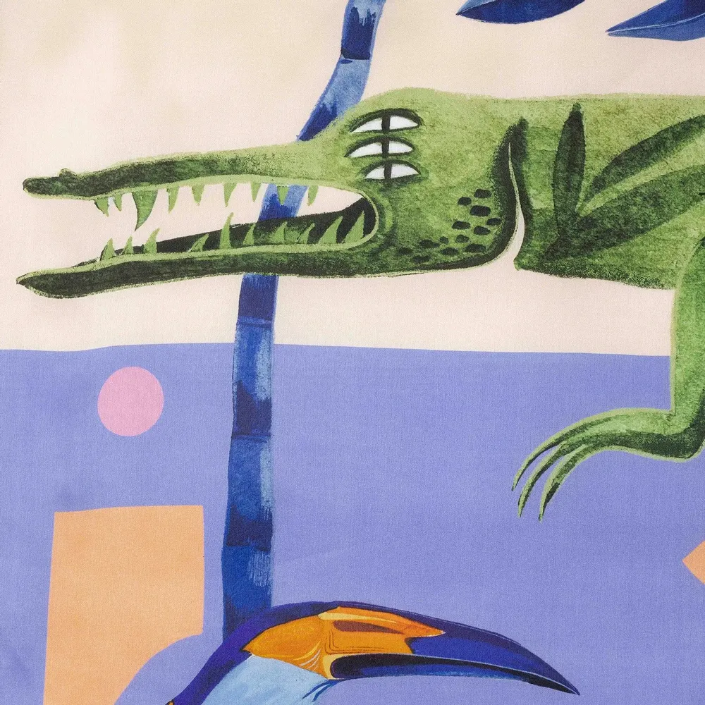 Foulards et écharpes - Crocodile go to sleep Silk Scarf | 90x90 cm - ELCIELA