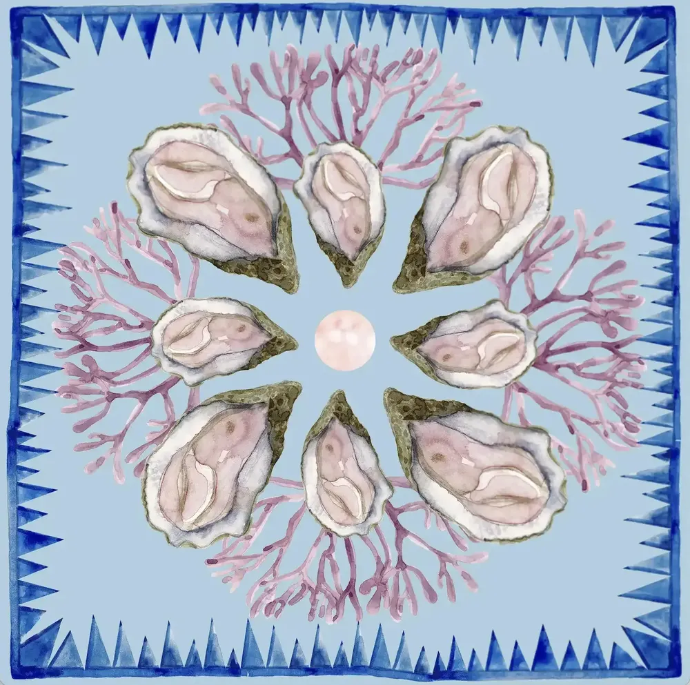 Foulards et écharpes - Marseille Summer Foulard en soie | 90x90 cm - ELCIELA