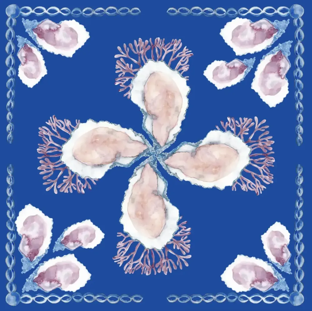 Foulards et écharpes - Parisian Oyster Silk Scarf | 90x90 cm - ELCIELA