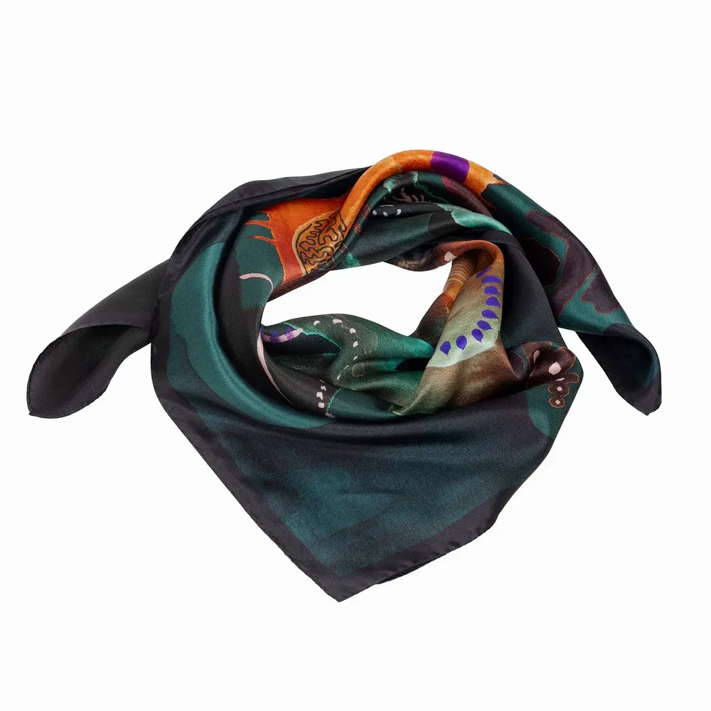 Foulards et écharpes - Coralline Foulard en soie| 90x90 cm - ELCIELA