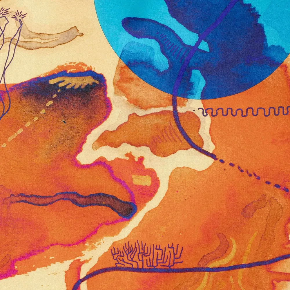 Foulards et écharpes - Ocean Echo Foulard en soie | 90x90 cm - ELCIELA