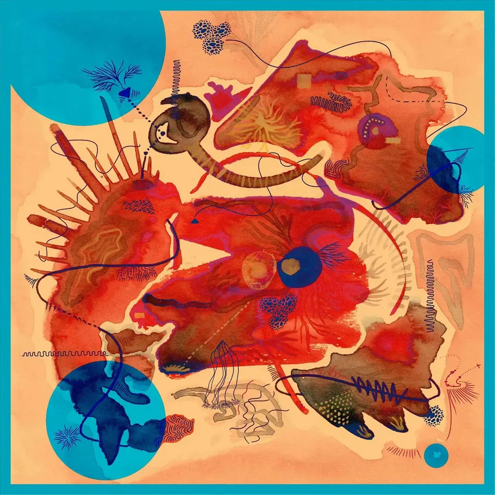 Foulards et écharpes - Ocean Echo Foulard en soie | 90x90 cm - ELCIELA