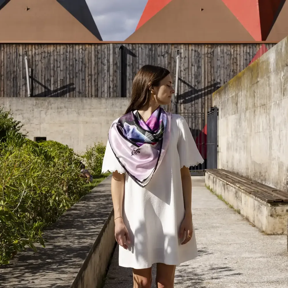 Foulards et écharpes - Sea Dance Foulard en soie | 90x90 cm - ELCIELA