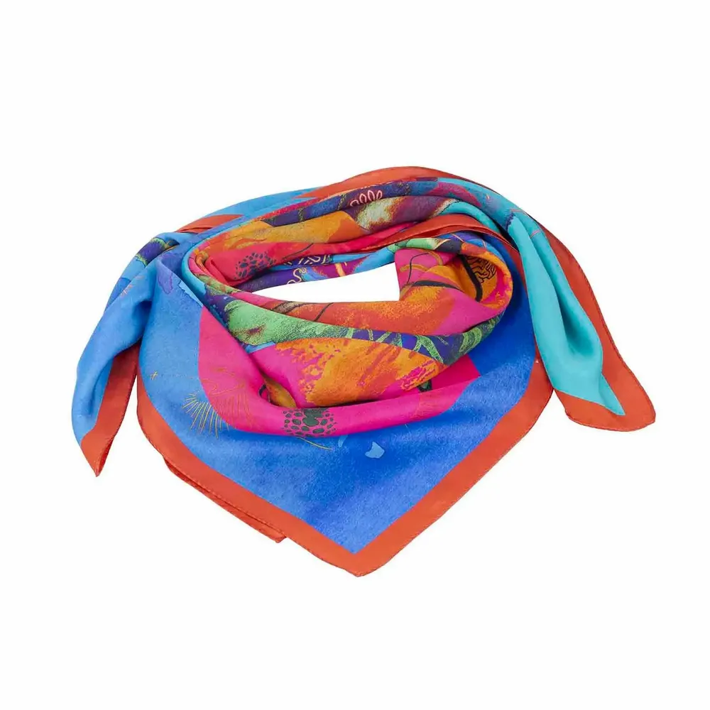 Foulards et écharpes - Summer Coast Foulard en soie | 90x90 cm - ELCIELA