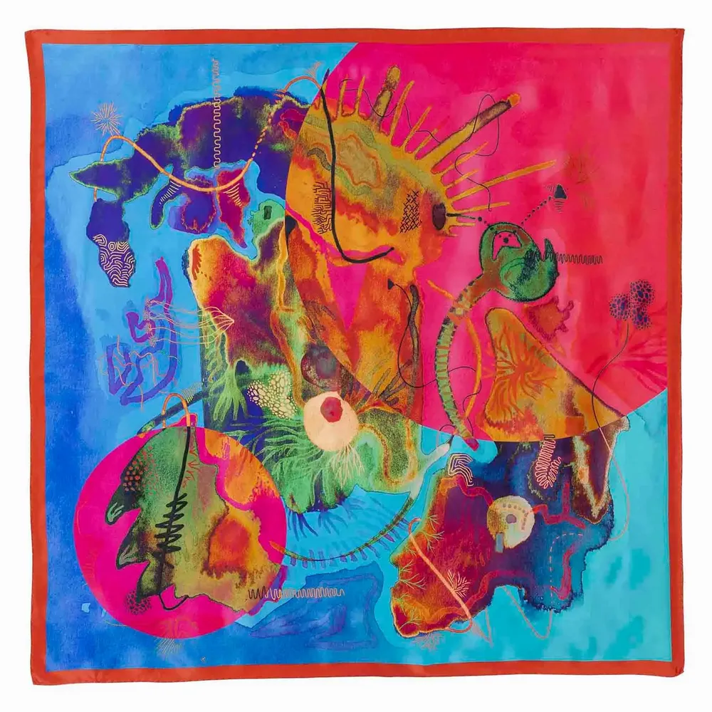 Foulards et écharpes - Summer Coast Foulard en soie | 90x90 cm - ELCIELA