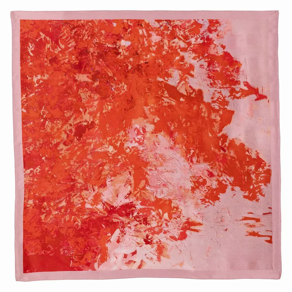 Foulards et écharpes - Depths of Pink Foulard en soie | 90x90 cm - ELCIELA