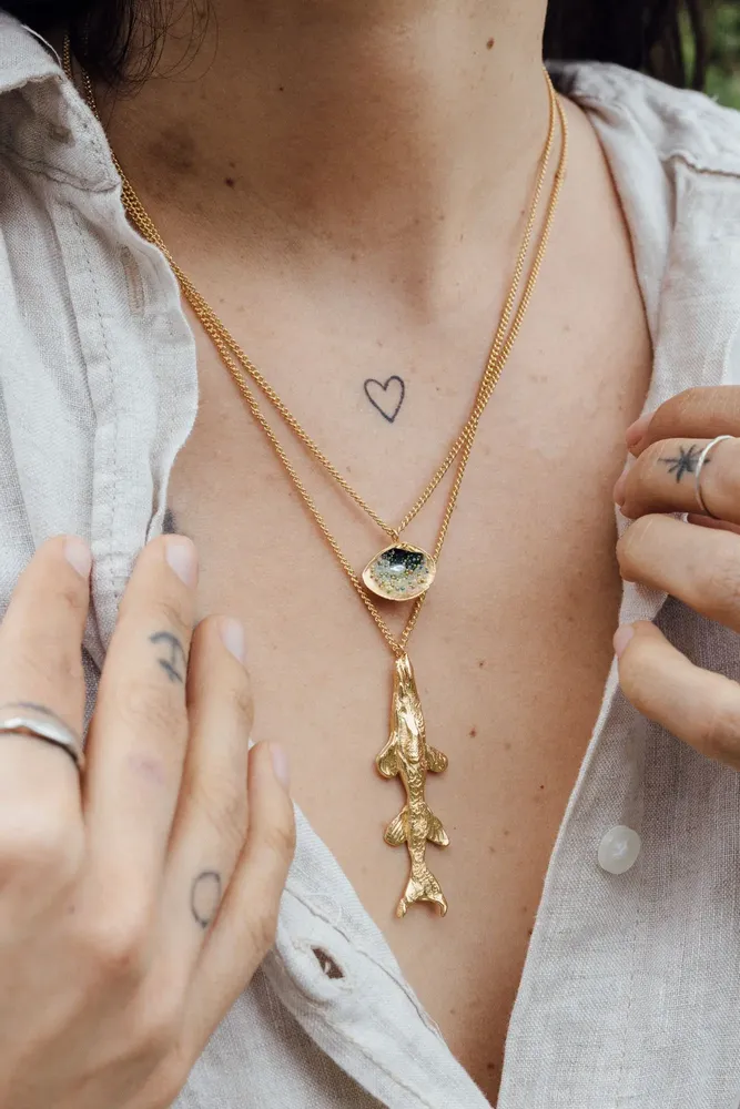 Jewelry - Barracuda fish Pendant Necklace - CÂPÂ JEWELRY