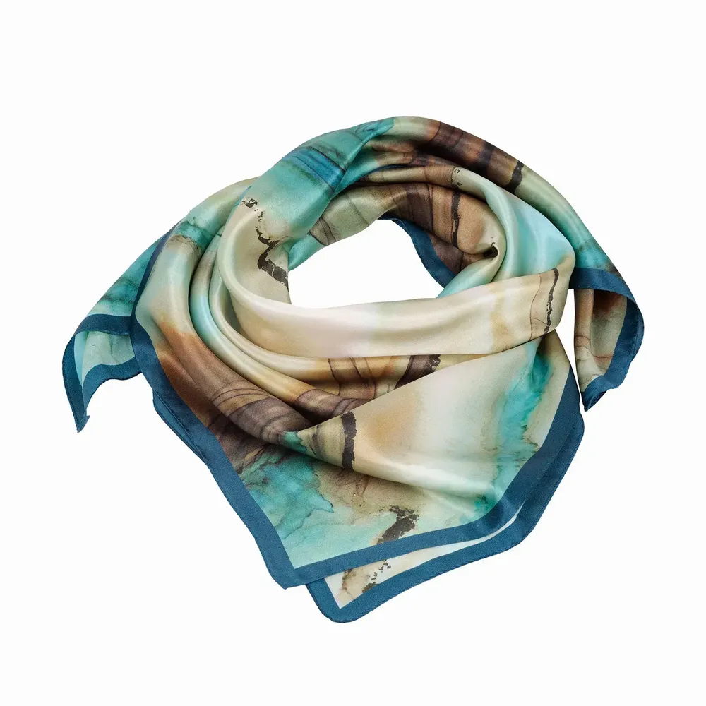 Foulards et écharpes - Breeze Marble Foulard en soie | 90x90 cm - ELCIELA