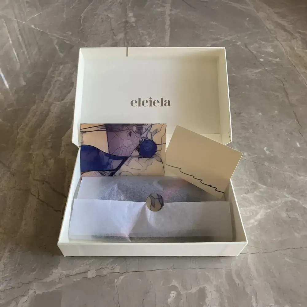 Foulards et écharpes - Breeze Marble Foulard en soie | 90x90 cm - ELCIELA