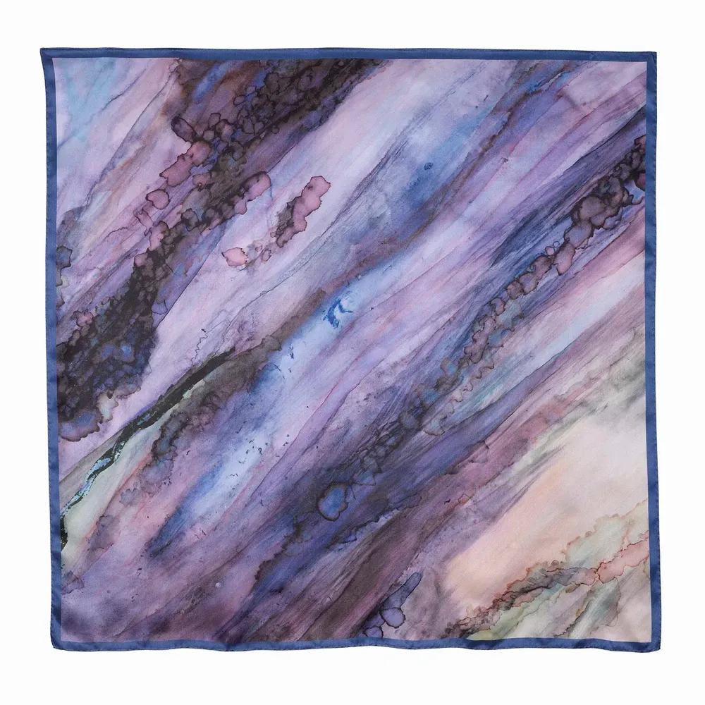 Foulards et écharpes - Purple Lucky Stone Foulard en soie | 90x90 cm - ELCIELA