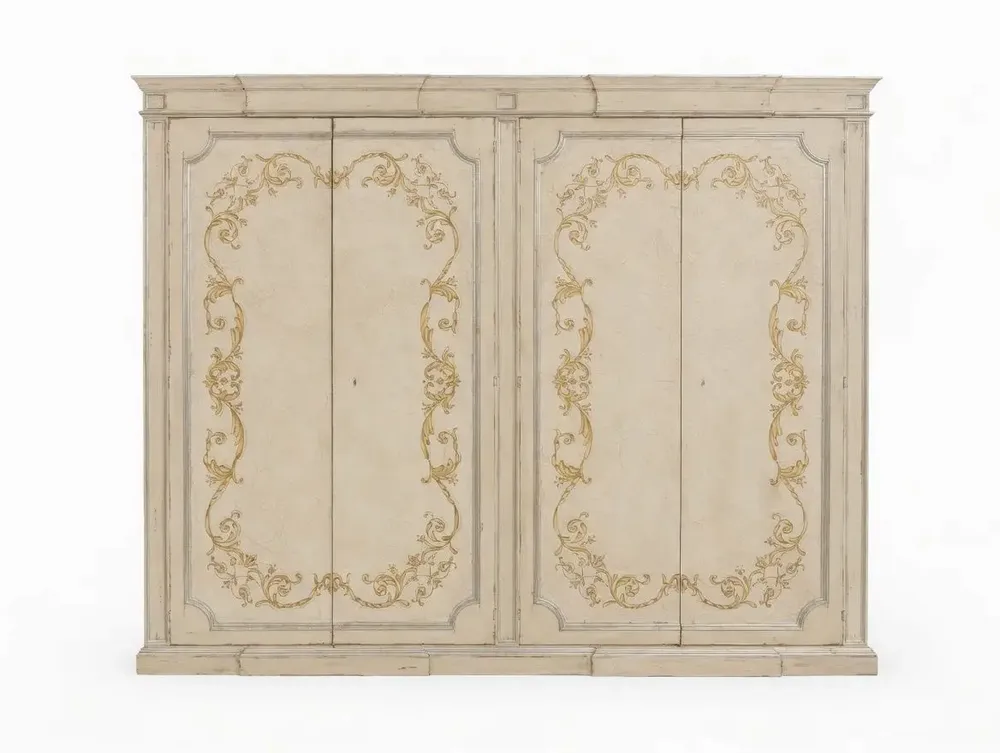 Wardrobe - "Rinascimento" Wardrobe hand decorated with 4 doors - INTERIORS ITALIA