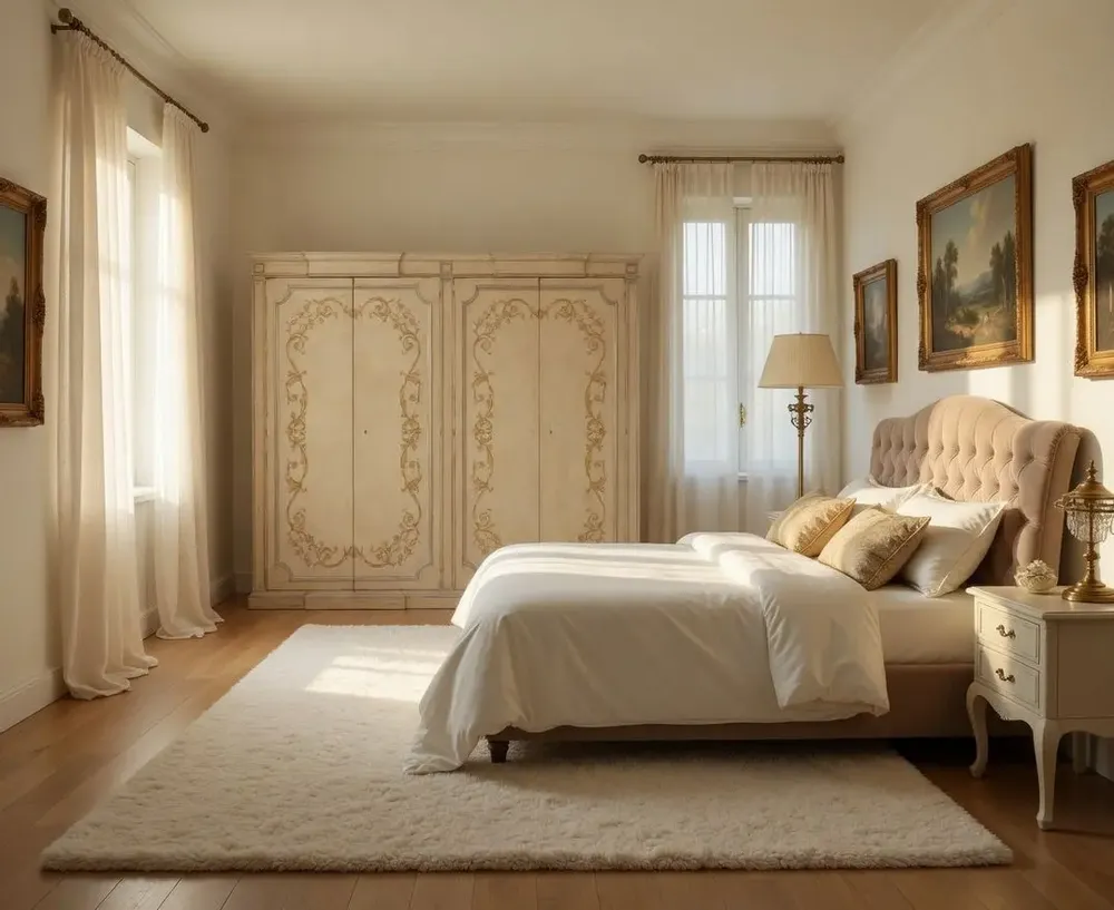 Wardrobe - "Rinascimento" Wardrobe hand decorated with 4 doors - INTERIORS ITALIA