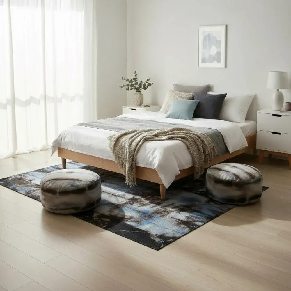 Contemporary carpets - The Hand woven - Dyed Wool Rug Series - BD1017 - NUZRAT CARPET EMPORIOUM
