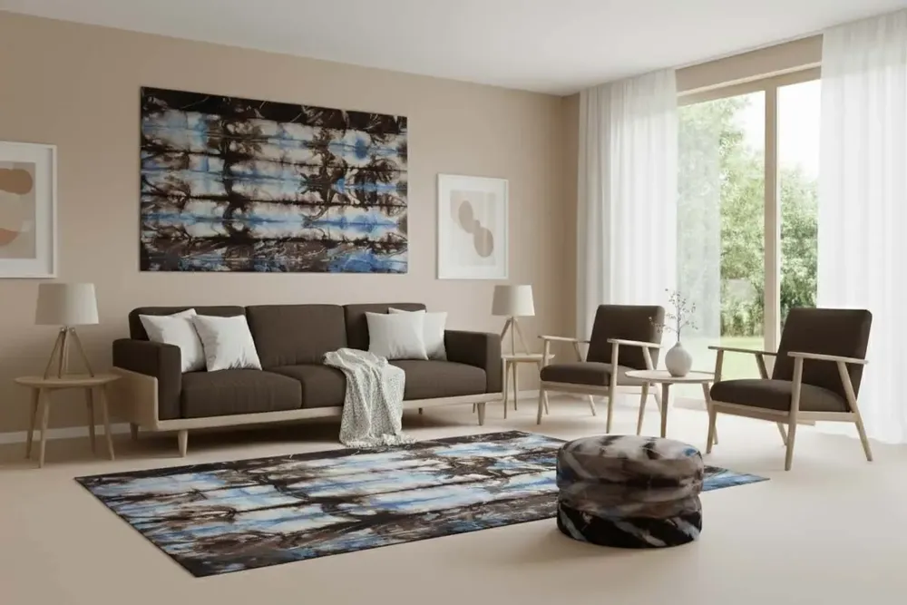 Contemporary carpets - The Hand woven - Dyed Wool Rug Series - BD1017 - NUZRAT CARPET EMPORIOUM