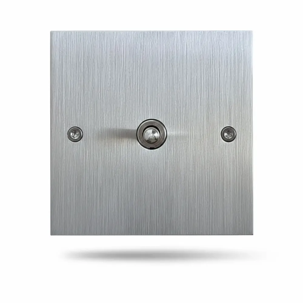 Objets de décoration - Initial - Inox brossé 1 Bouton manette poussoir 80x80 vertical - 6IXTES