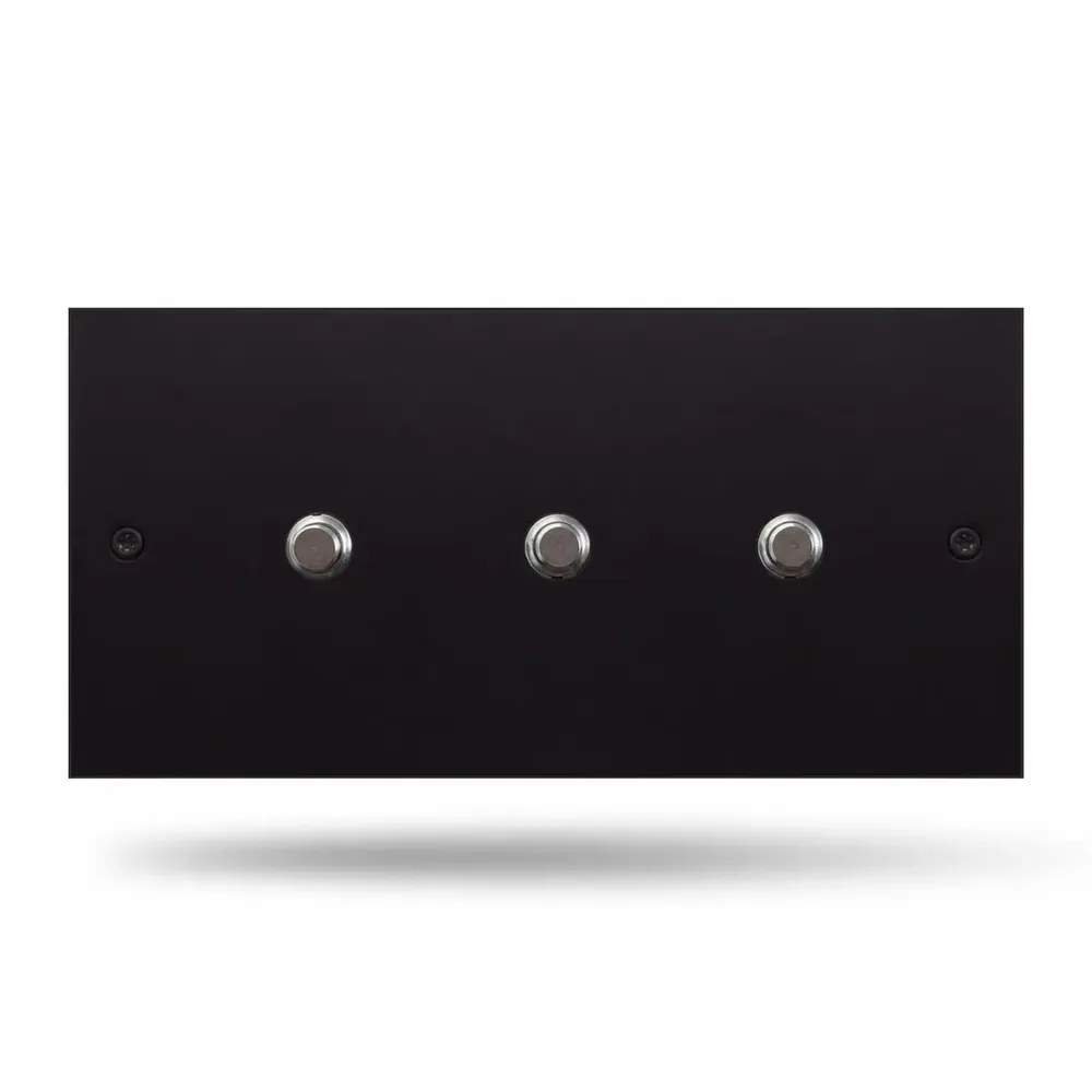 Decorative objects - Black painted stainless steel | 160x80 horizontal | 3 round buttons - 6IXTES