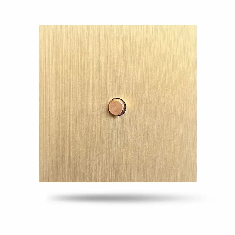 Decorative objects - Allure brushed light gold aluminum 1 push button 80x80 Single post - 6IXTES