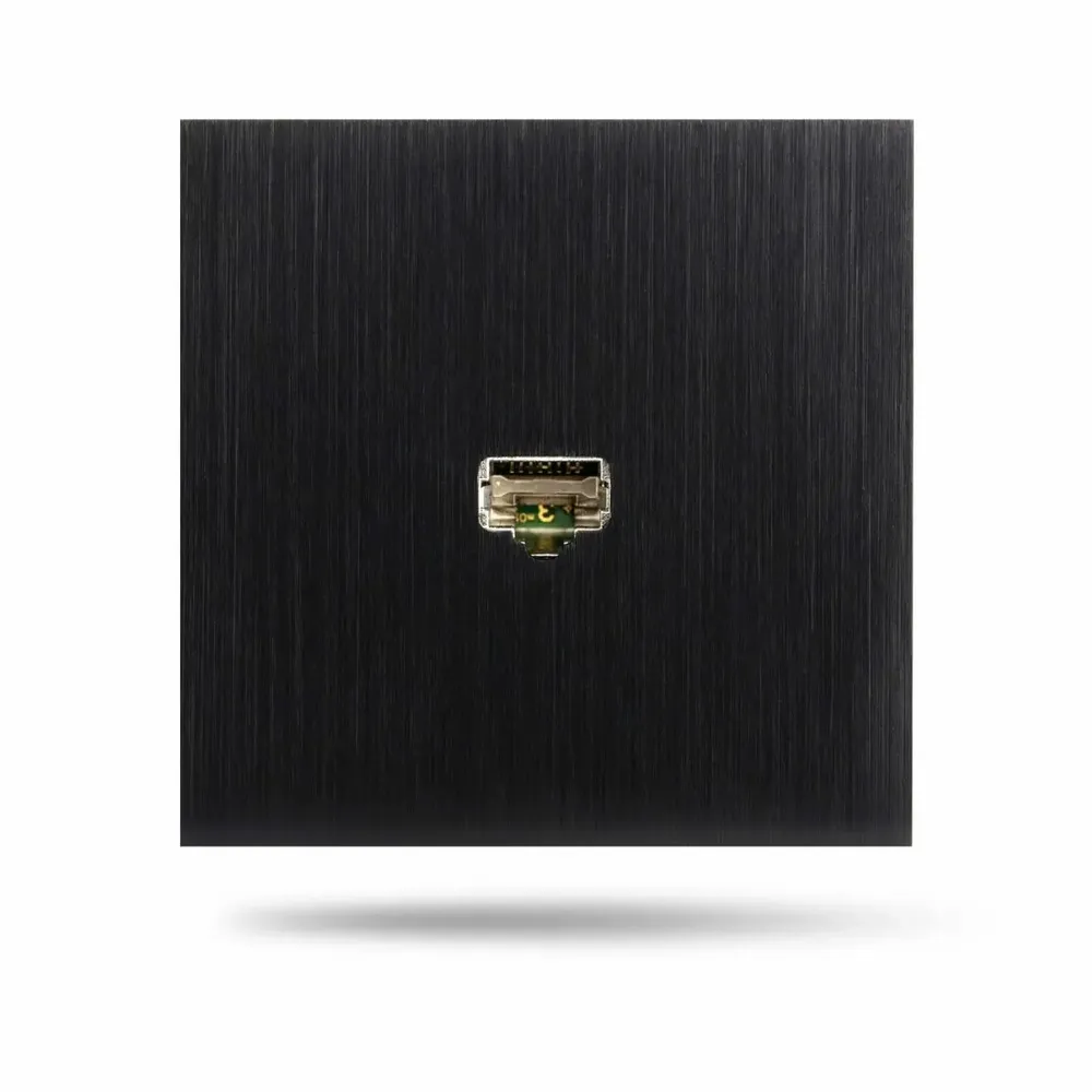 Decorative objects - Allure - Brushed Black Aluminum RJ45 80x80 Single Station - 6IXTES