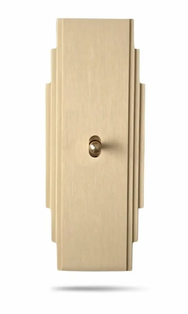 Circuit-breakers - 40x130 Vertical station - Brushed brass with 1 push button - 6IXTES
