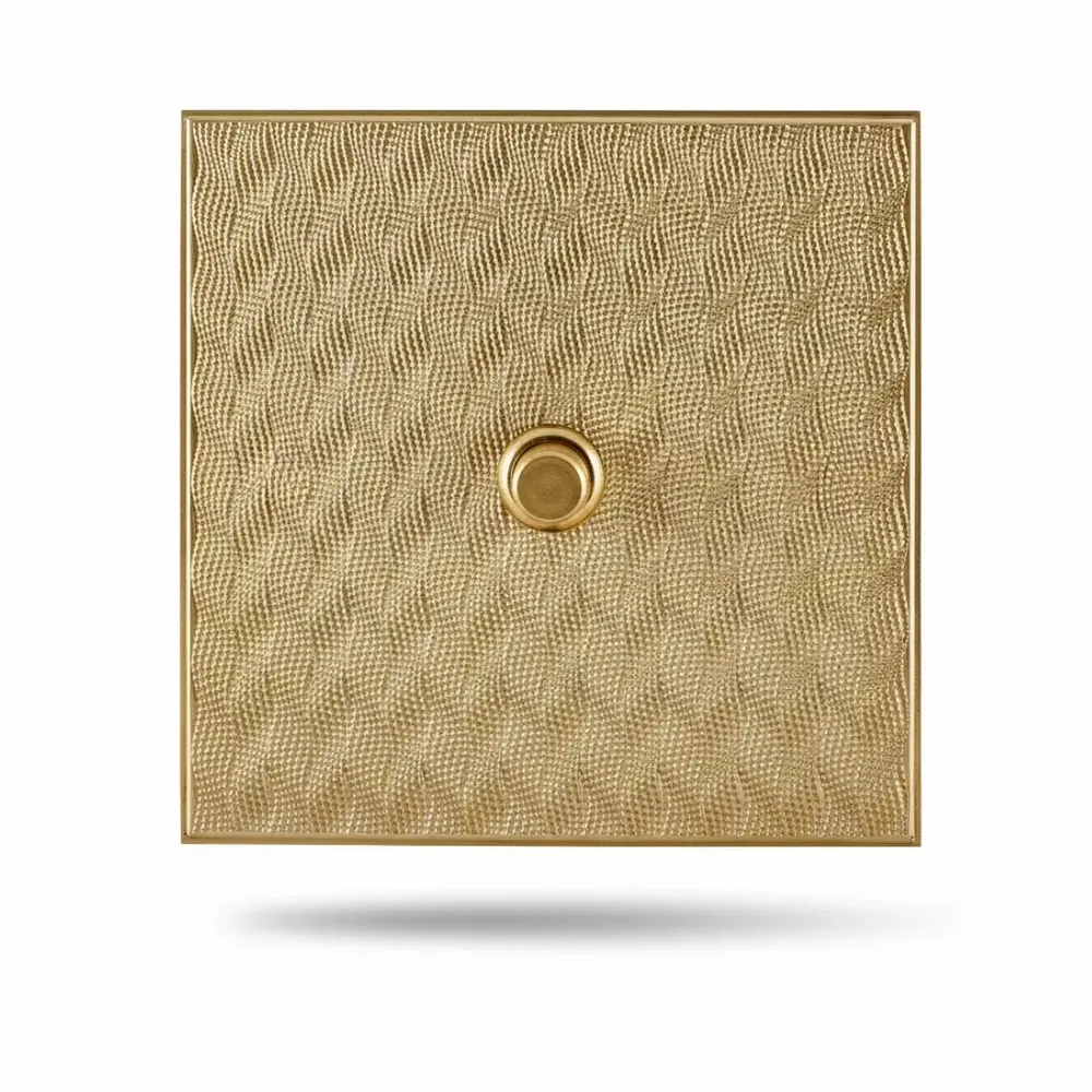 Objets personnalisables - Elite - Laiton au guillochage - 1 bouton rond poussoir - 80x80 - 6IXTES