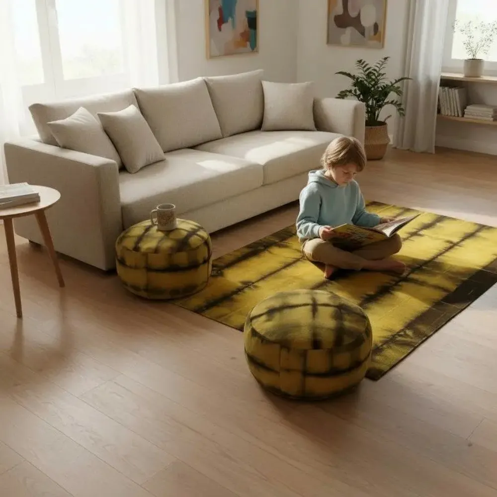 Contemporary carpets - The Hand Woven - Dyed Wool Rug Series - BD 1034 - NUZRAT CARPET EMPORIOUM