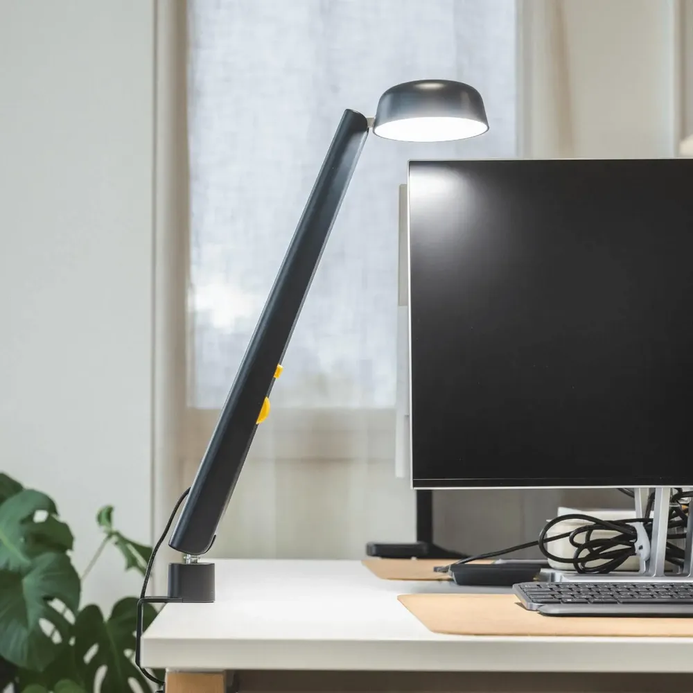 Office design and planning - Polux Original clip lamp - L - Midnight Blue & Yellow - LUMINAIRES POLUX