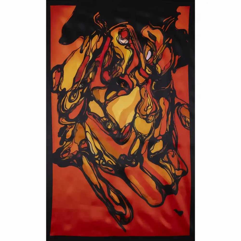 Pièces uniques - Flames Toile en soie | 60x73 cm - ELCIELA