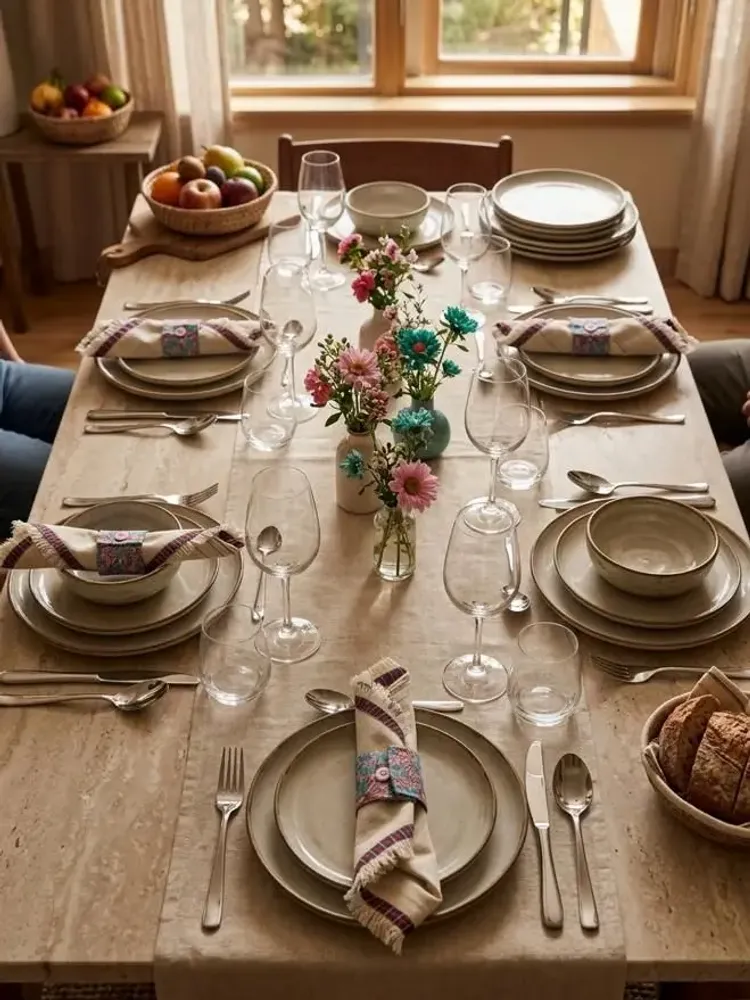 Homewear - Napkin ring set made from upcycled saris (6 pieces) - I WAS A SARI