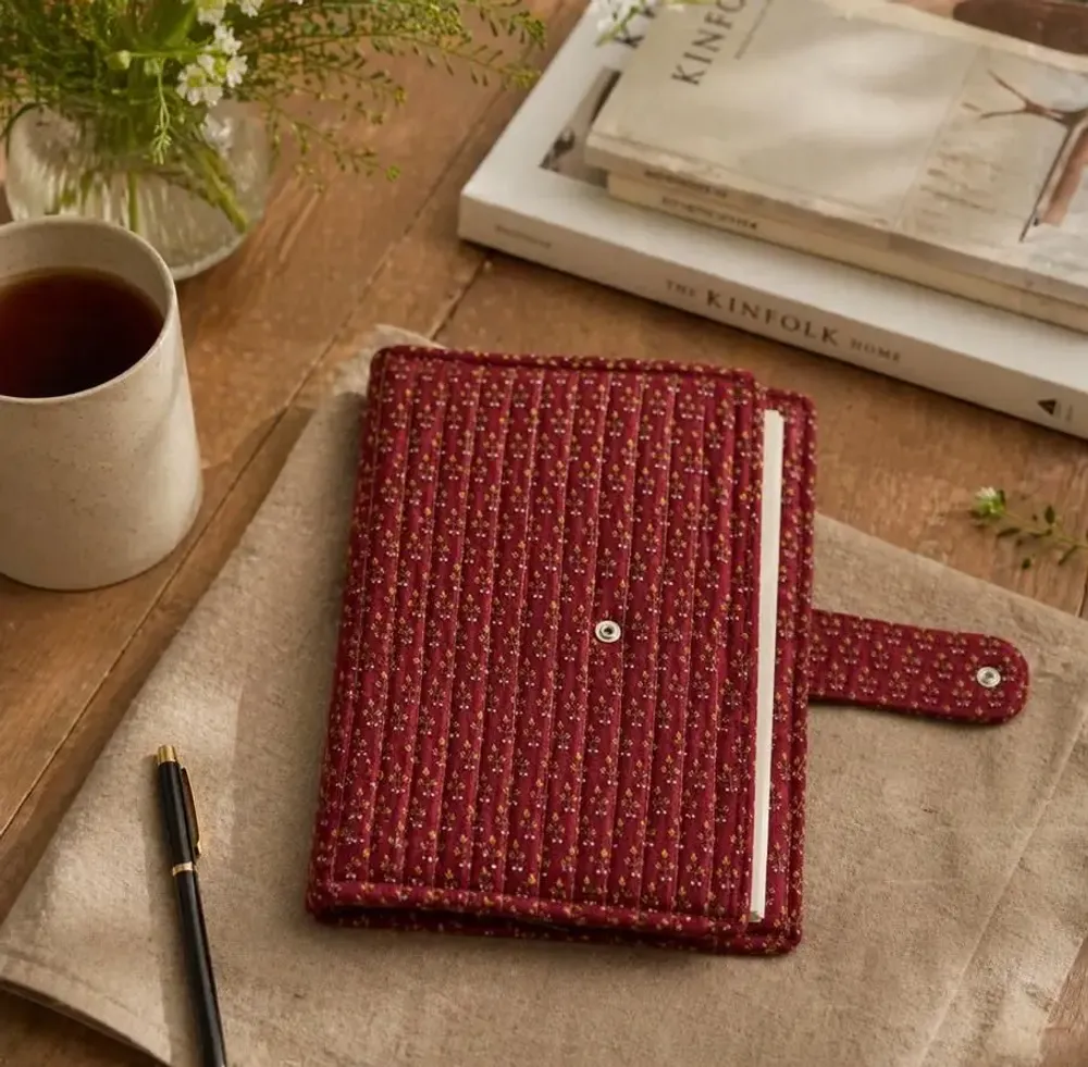 Homewear - Quilted A5 notebook cover made from upcycled saris - I WAS A SARI