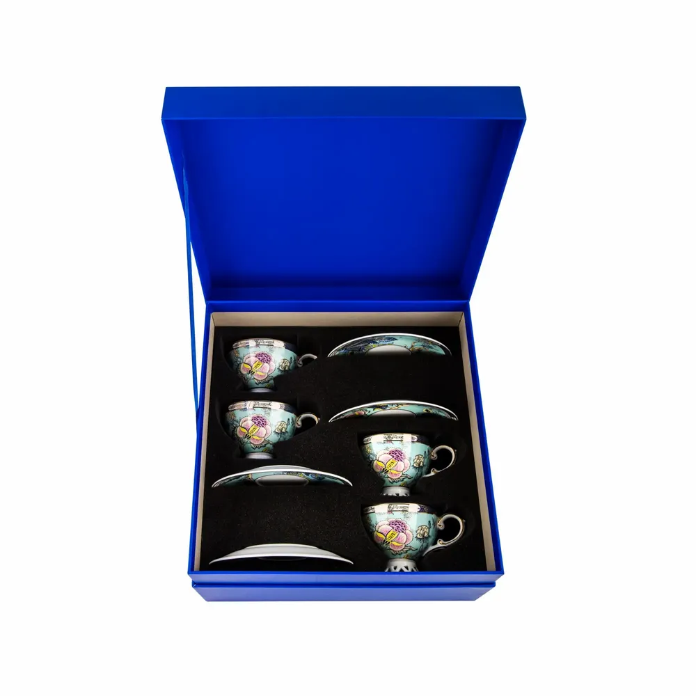 Assiettes au quotidien - Service à thé Oriental Blossom bleu serein - TIME FOR TEA