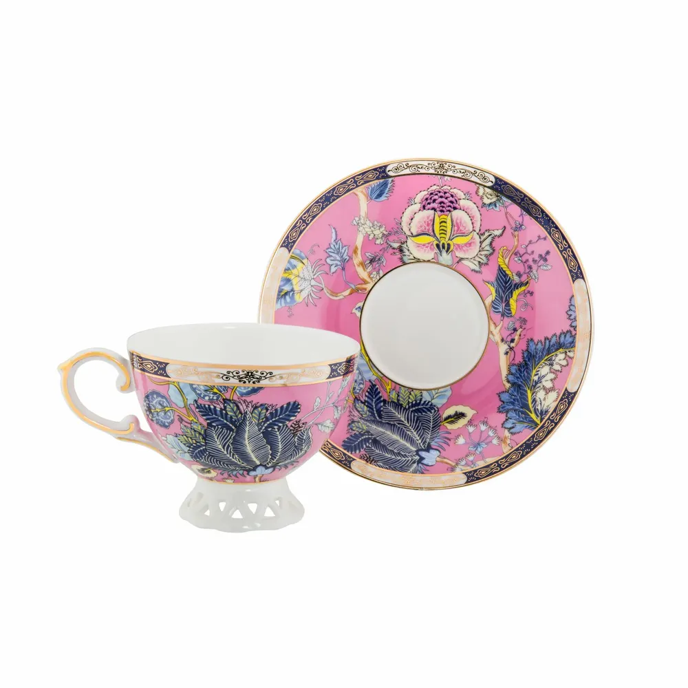 Assiettes au quotidien - Service à thé Oriental Blossom bleu serein - TIME FOR TEA