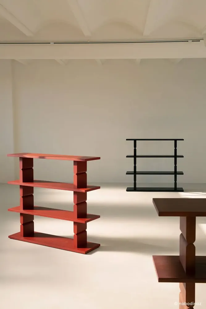 Bookshelves - Bookshelves stained wood noon - NOBODINOZ