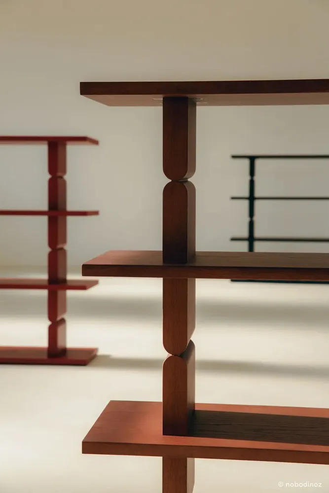 Bookshelves - Bookshelves stained wood noon - NOBODINOZ