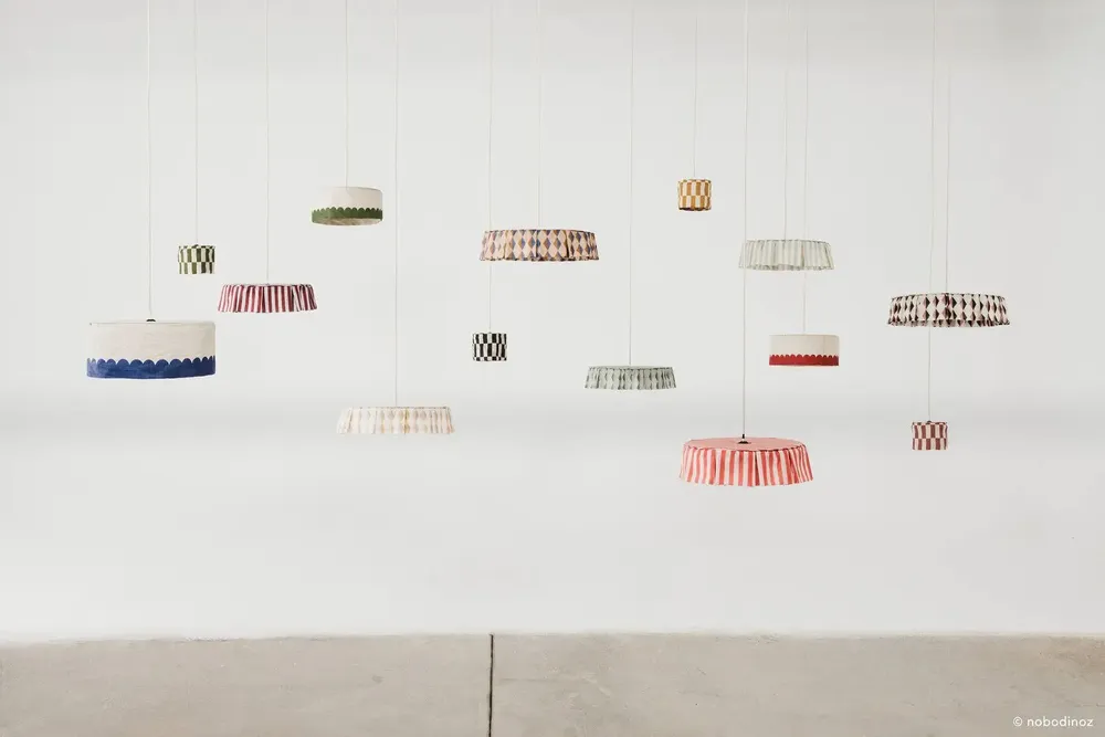 Abat-jours - Abat-jour pour suspension en lin français diam. 40 cm - Vibes - NOBODINOZ