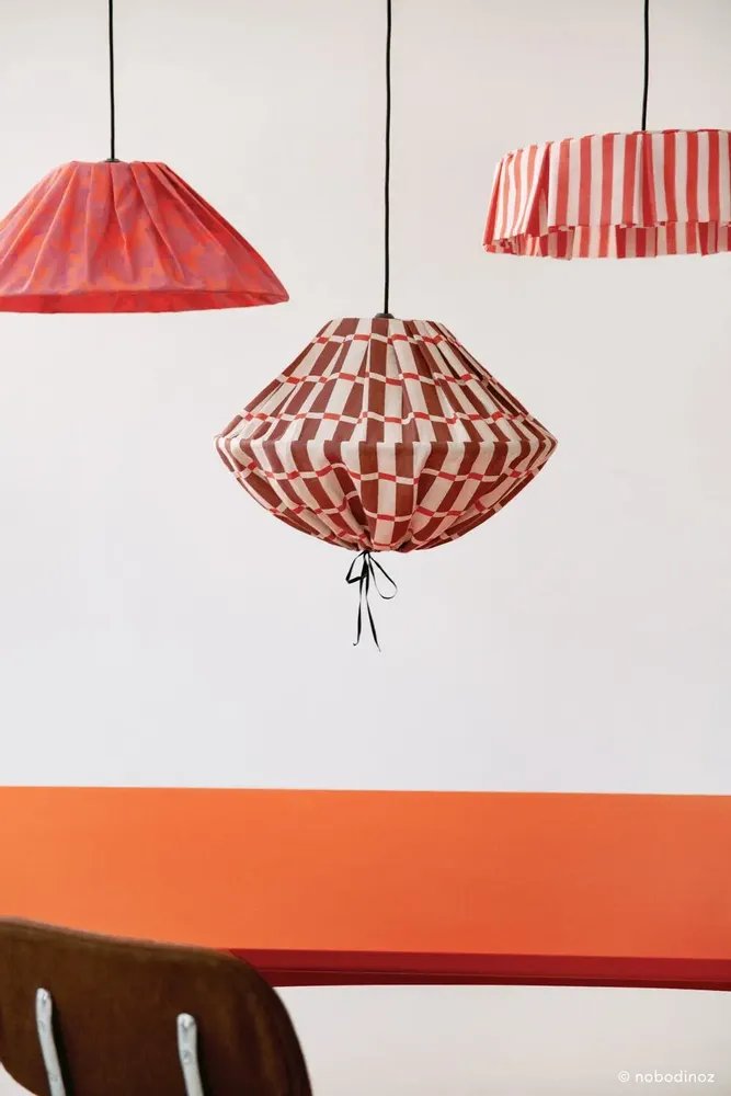 Abat-jours - Abat-jour pour suspension en lin français diam. 50cm Yumi - NOBODINOZ