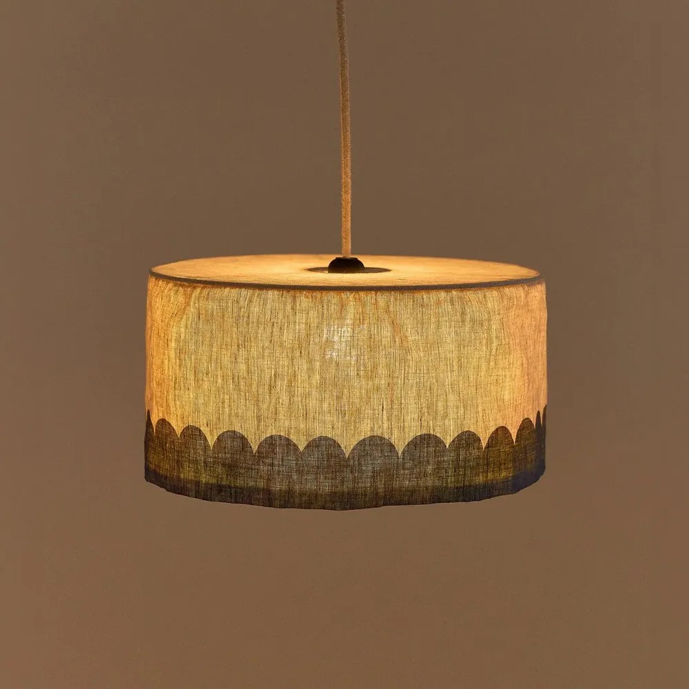 Abat-jours - Abat-jour pour suspension en lin français diam. 40 cm - Vibes - NOBODINOZ