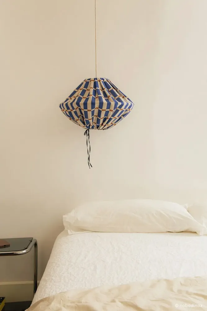 Abat-jours - Abat-jour pour suspension en lin français diam. 50cm Yumi - NOBODINOZ