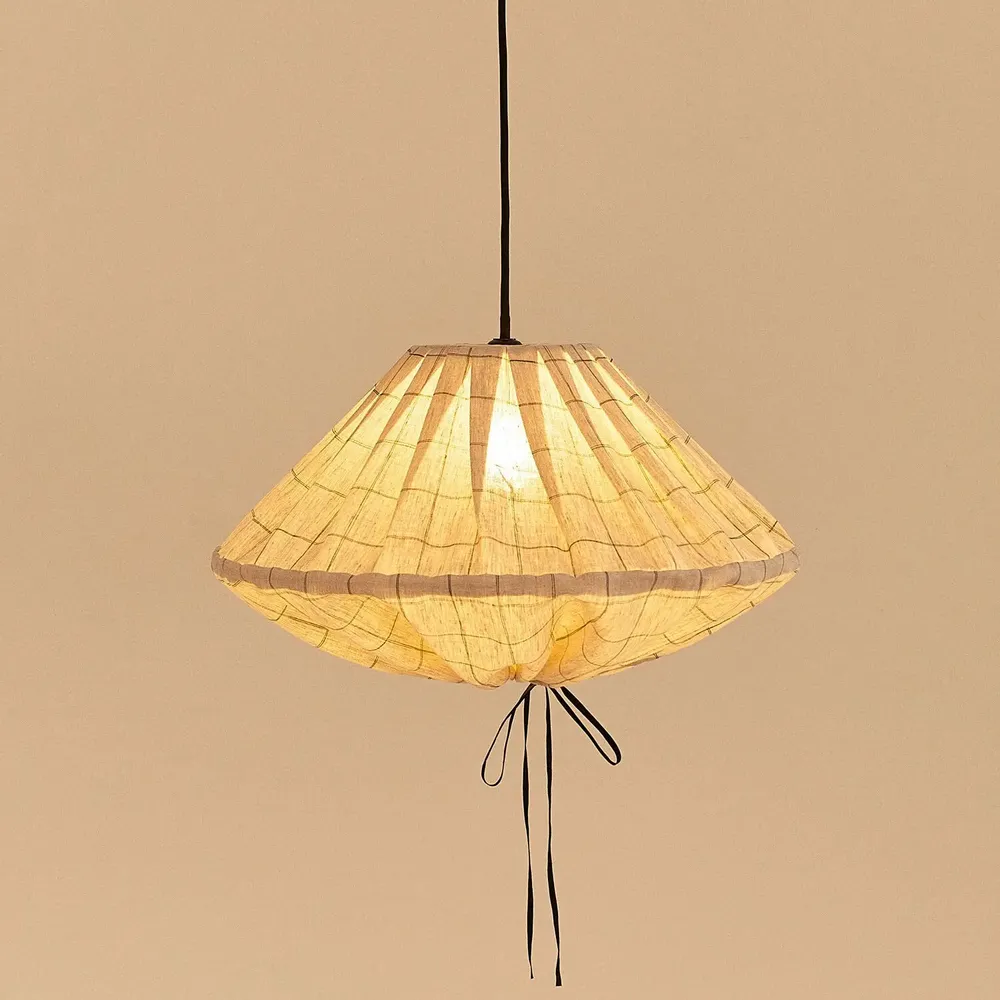 Abat-jours - Abat-jour pour suspension en lin français diam. 50cm Yumi - NOBODINOZ