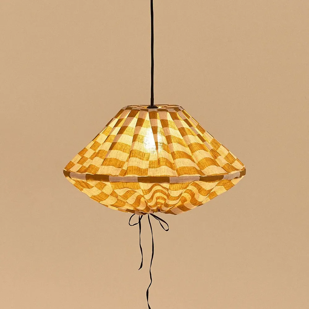 Abat-jours - Abat-jour pour suspension en lin français diam. 50cm Yumi - NOBODINOZ