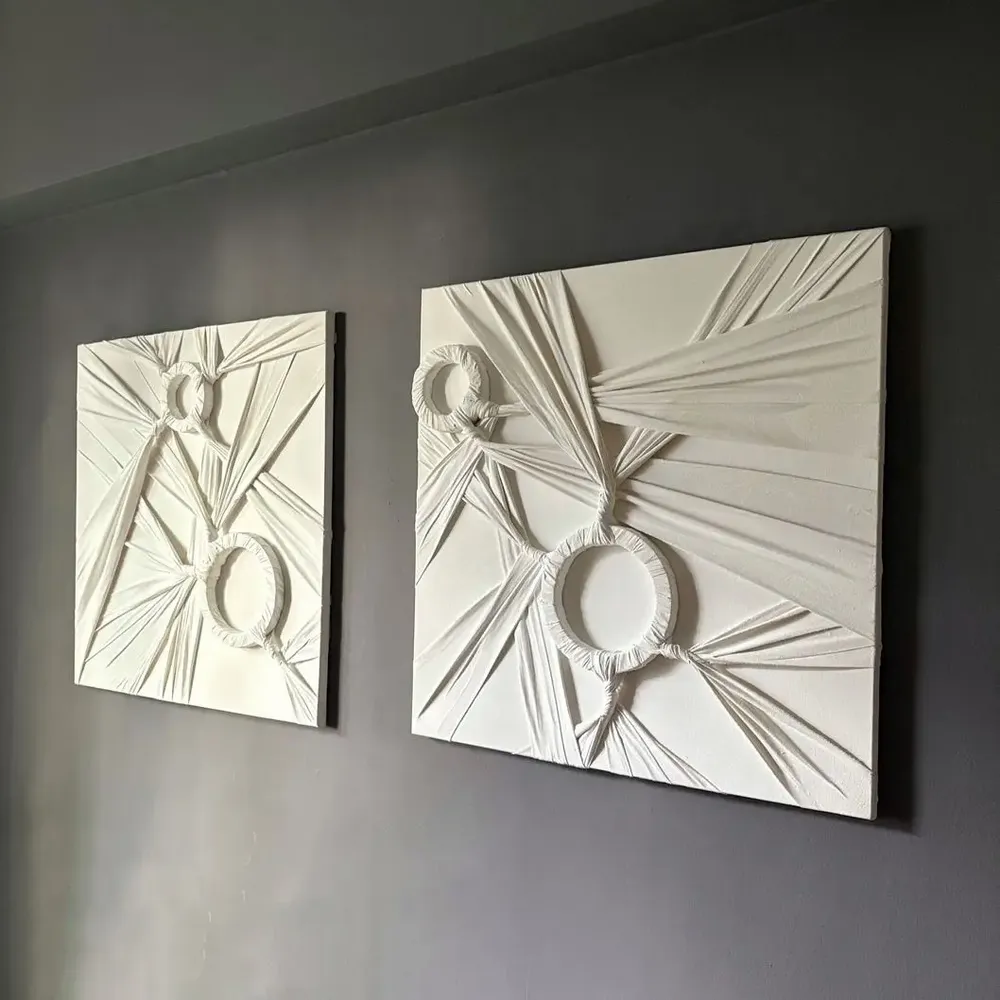 Other wall decoration - Pure Echoes: Set of 2 Handmade Textured Relief Paintings - SARMAL DESIGN