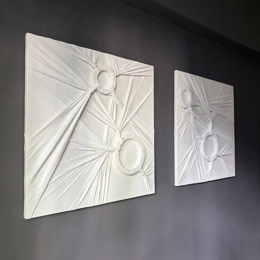Other wall decoration - Pure Echoes: Set of 2 Handmade Textured Relief Paintings - SARMAL DESIGN