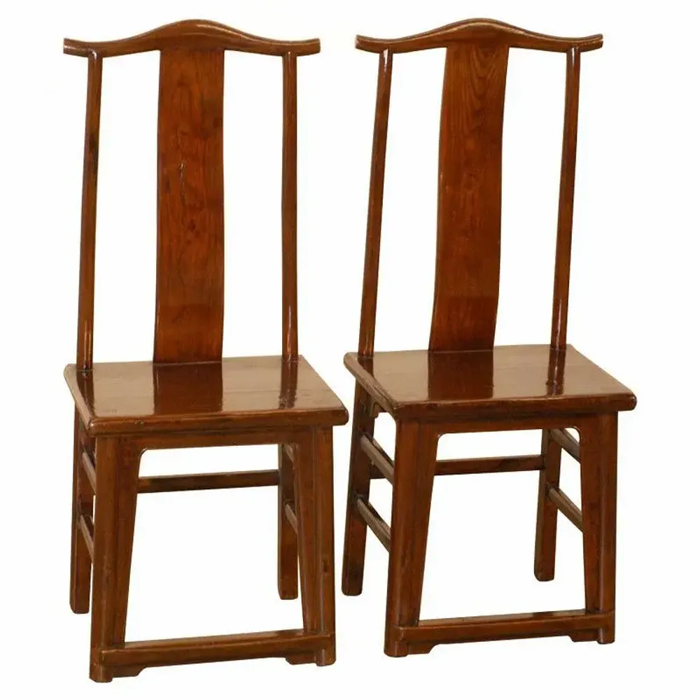 Chairs - Unique pair of old Chinese horseshoe chairs - PAGODA INTERNATIONAL