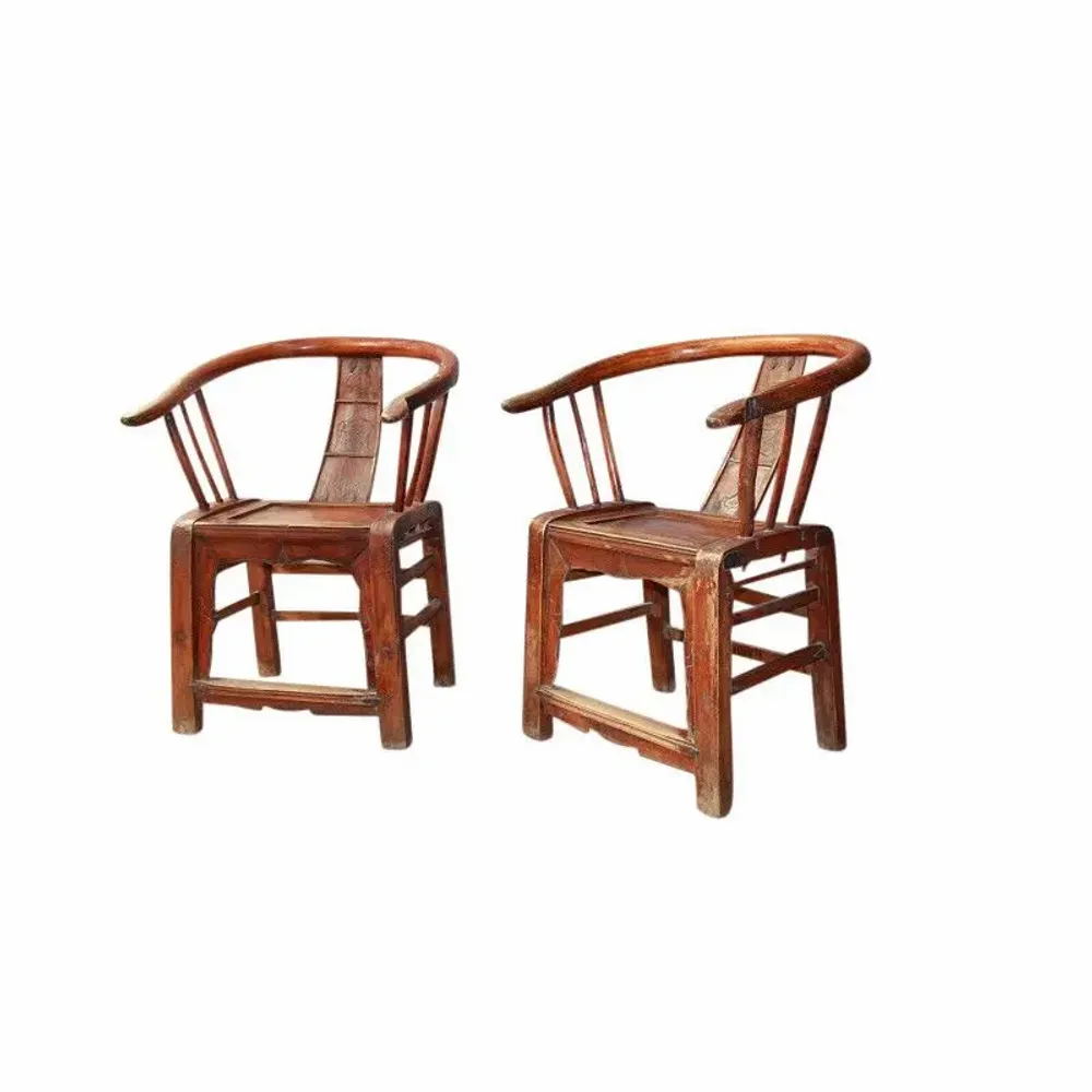 Chairs - Unique pair of old Chinese horseshoe chairs - PAGODA INTERNATIONAL