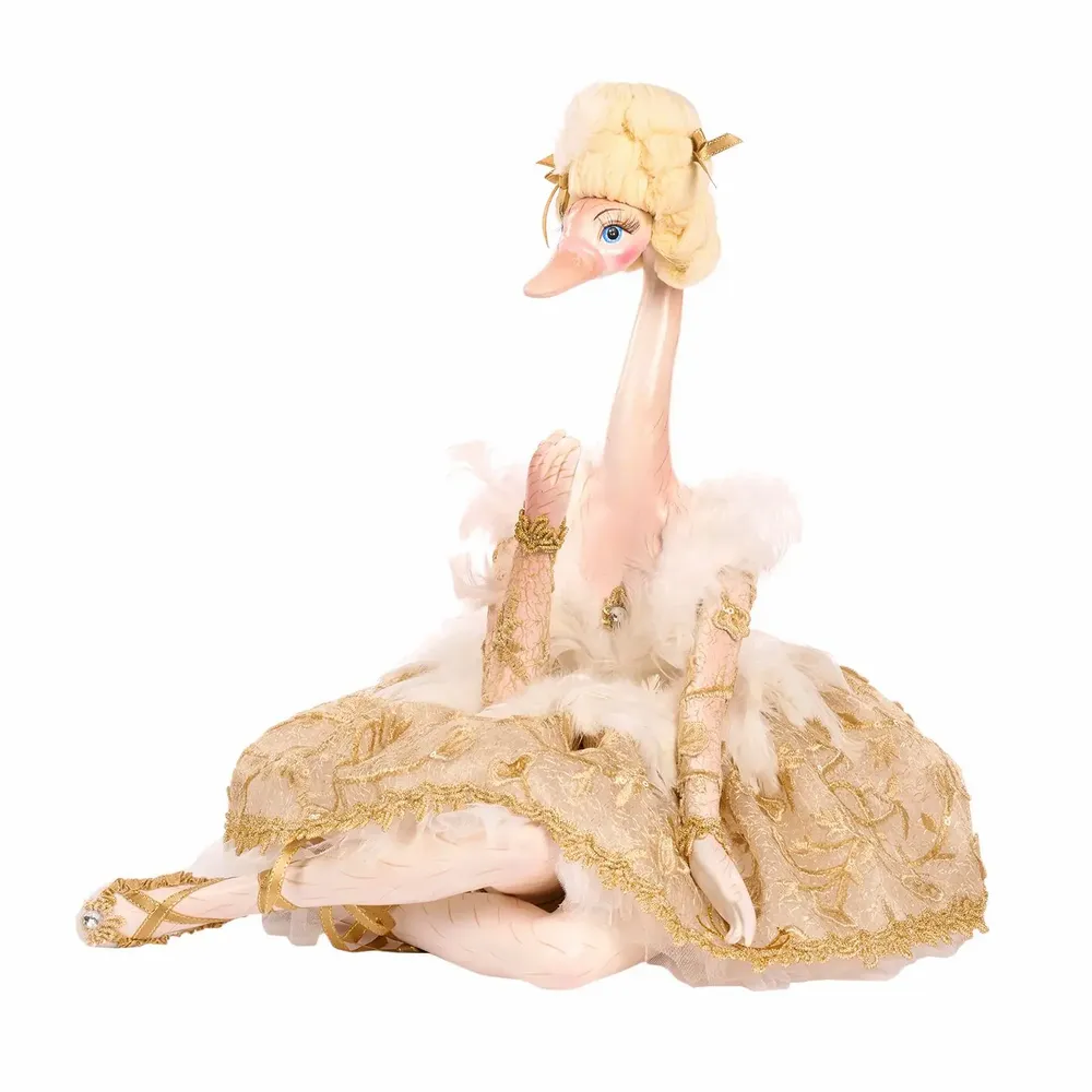 Other Christmas decorations - SWAN Q.SITT.SWAN BALLERINA DOLL W/BOX CRM/GLD 43CM - GOODWILL M&G